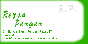 rezso perger business card